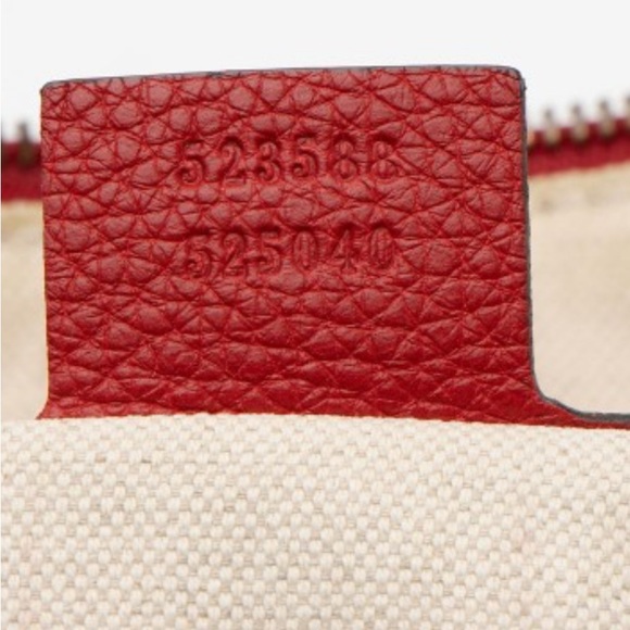 Gucci leather logo half moon hobo in red - Picture 8 of 12